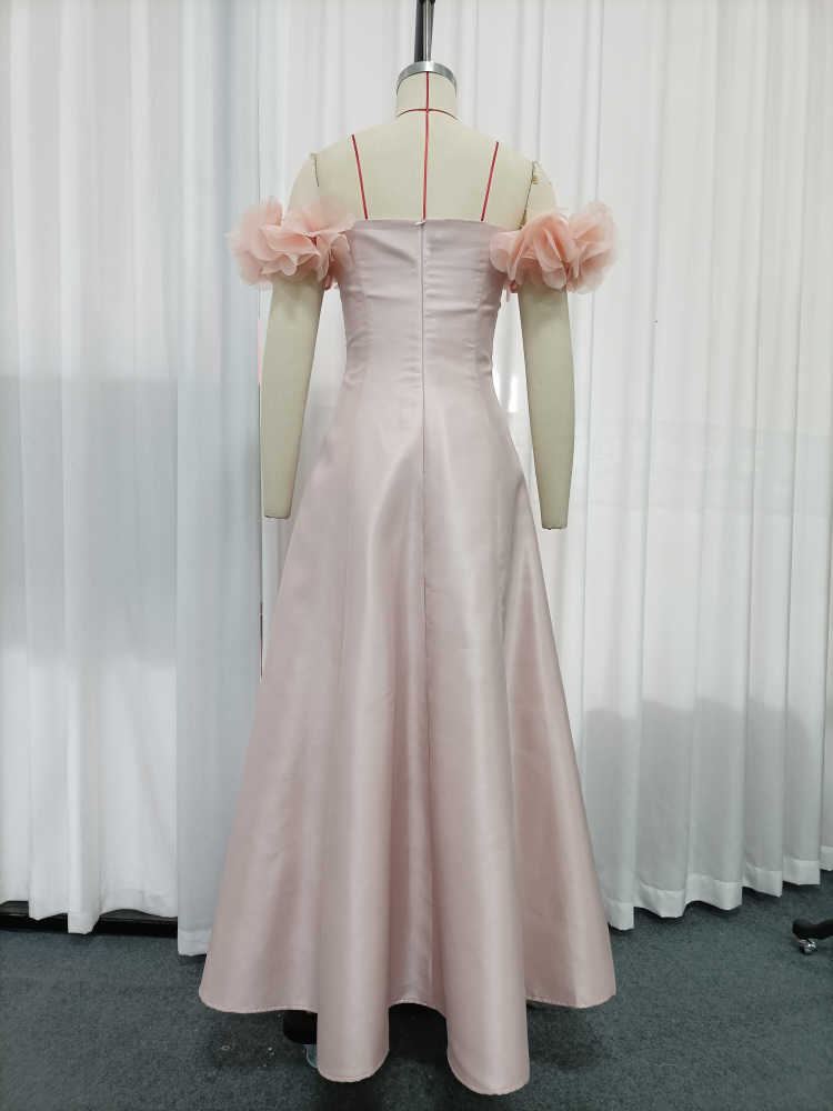 TWOTWINSTYLE Off Shoulder Patchwork 3D Tulle Flowers Elegant Dress
