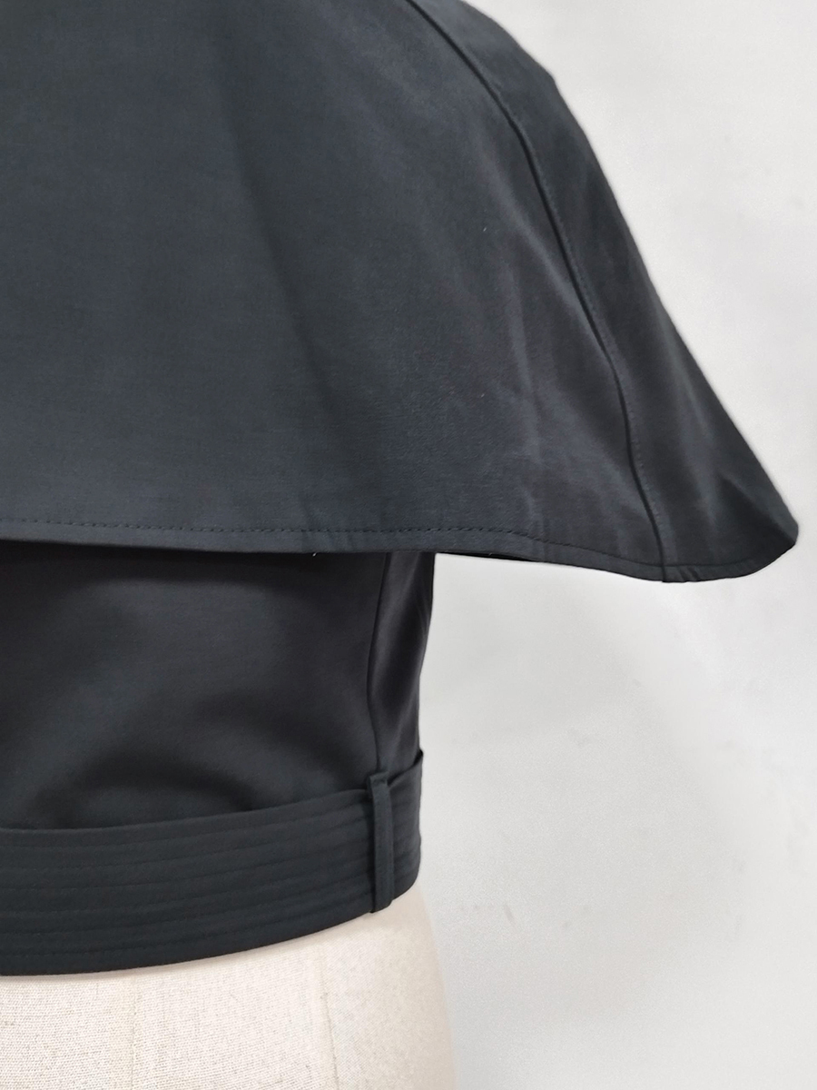 TWOTWINSTYLE Lapel Spliced Shawl Double Breasted Belt Chic Jacket