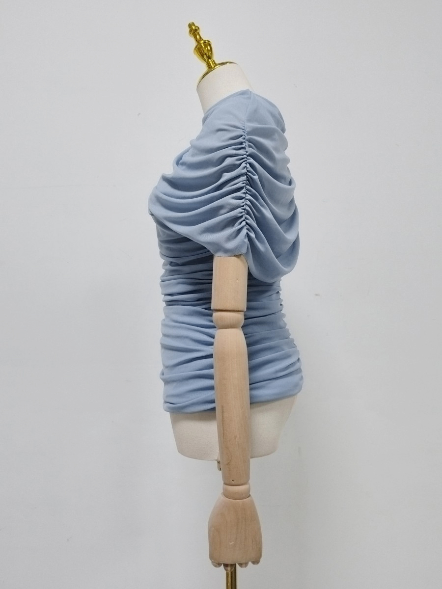 TWOTWINSTYLE Cross Wrap Asymmetric Tunic Chic Top