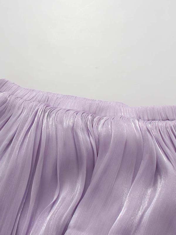 TWOTWINSTYLE Round Neck Puff Sleeve Crop Top High Waist Skirt Fashion Dress