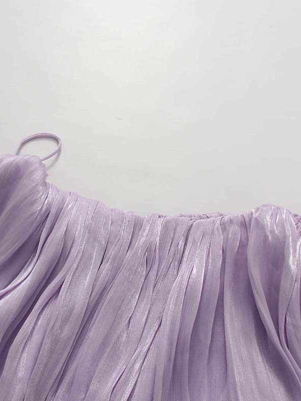 TWOTWINSTYLE Round Neck Puff Sleeve Crop Top High Waist Skirt Fashion Dress