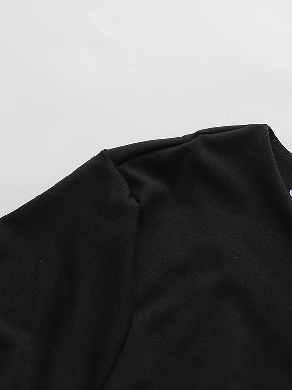TWOTWINSTYLE Solid Stand Collar Spliced Diamond Designer Dress