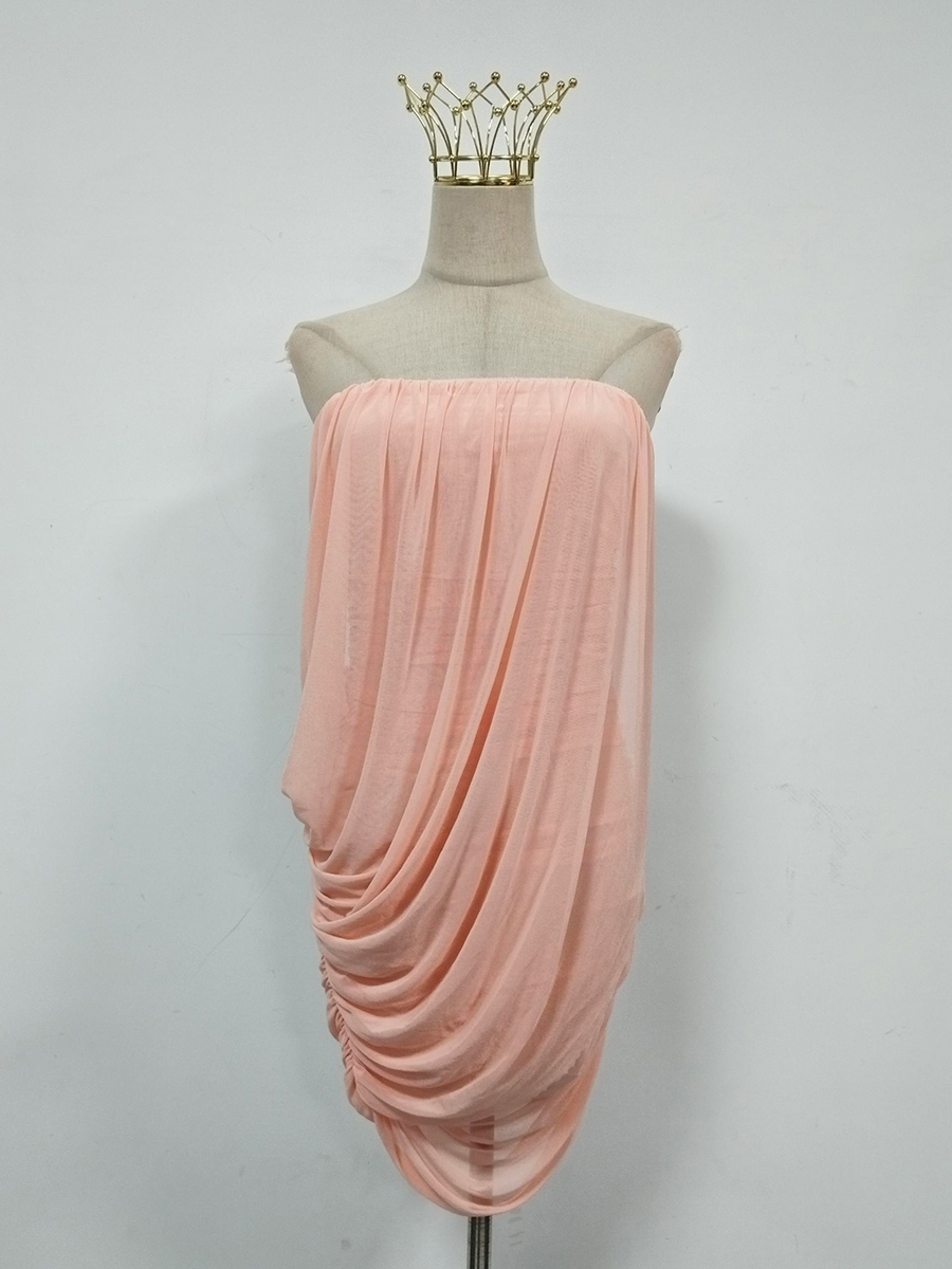 TWOTWINSTYLE Off Shoulder Ruched Irregular Fashion Dress