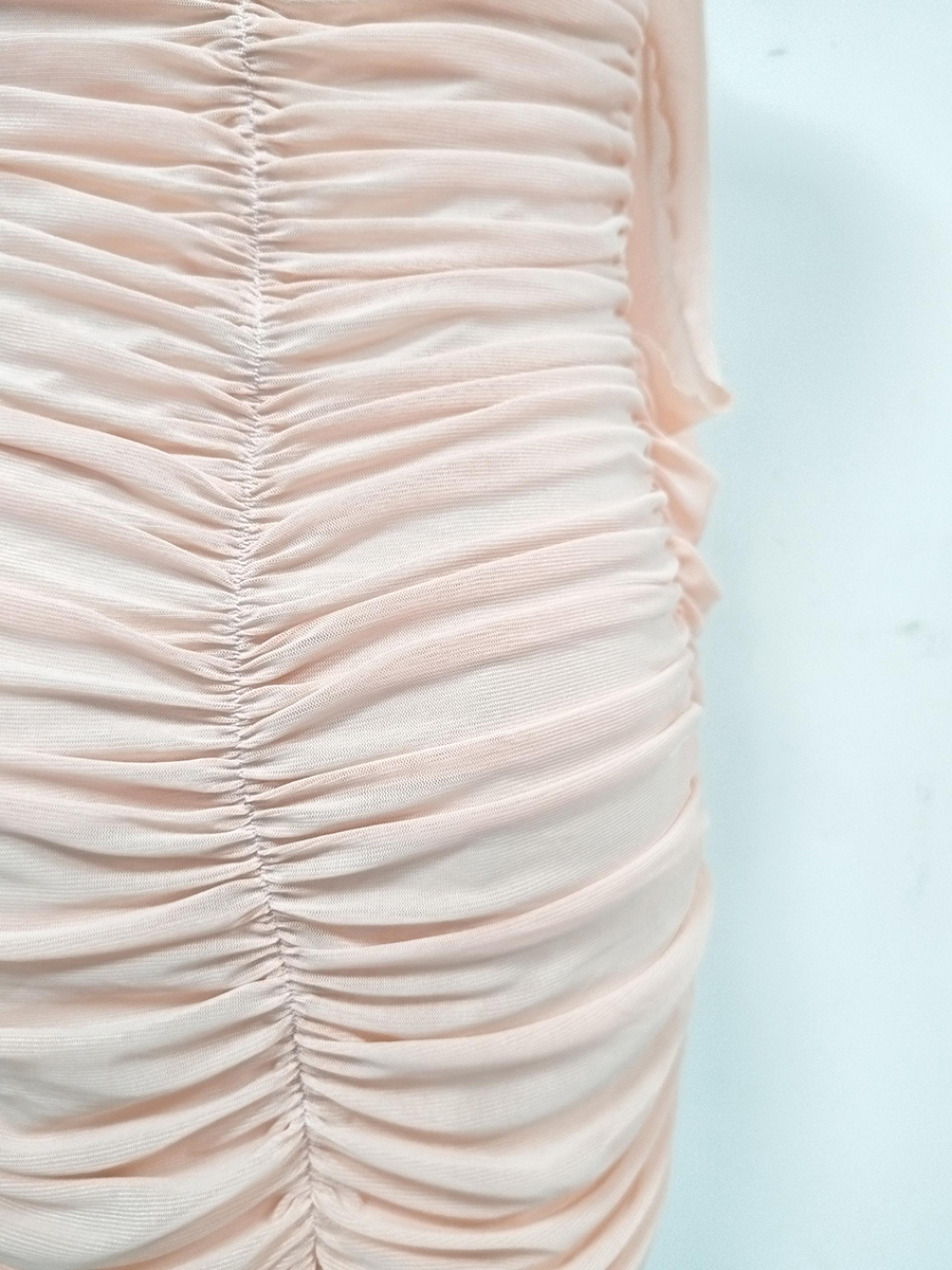 TWOTWINSTYLE Off Shoulder Ruched Irregular Fashion Dress