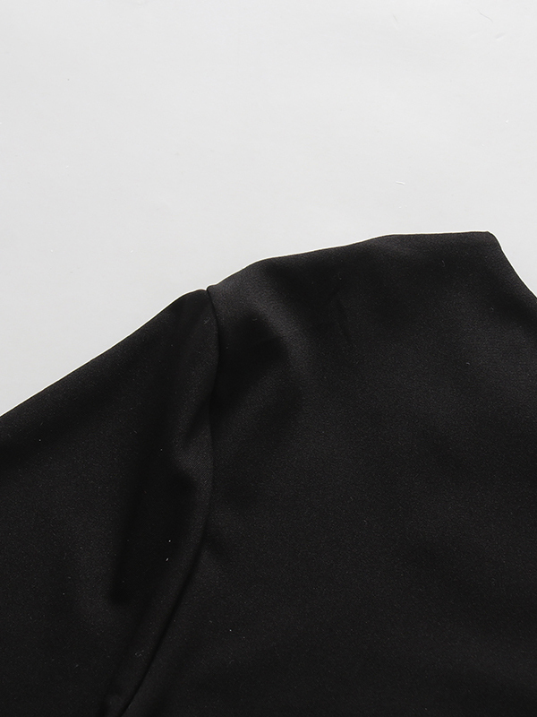TWOTWINSTYLE Solid Stand Collar Spliced Diamond Designer Dress