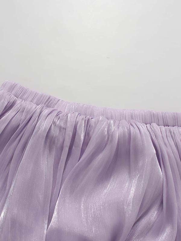 TWOTWINSTYLE Round Neck Puff Sleeve Crop Top High Waist Skirt Fashion Dress