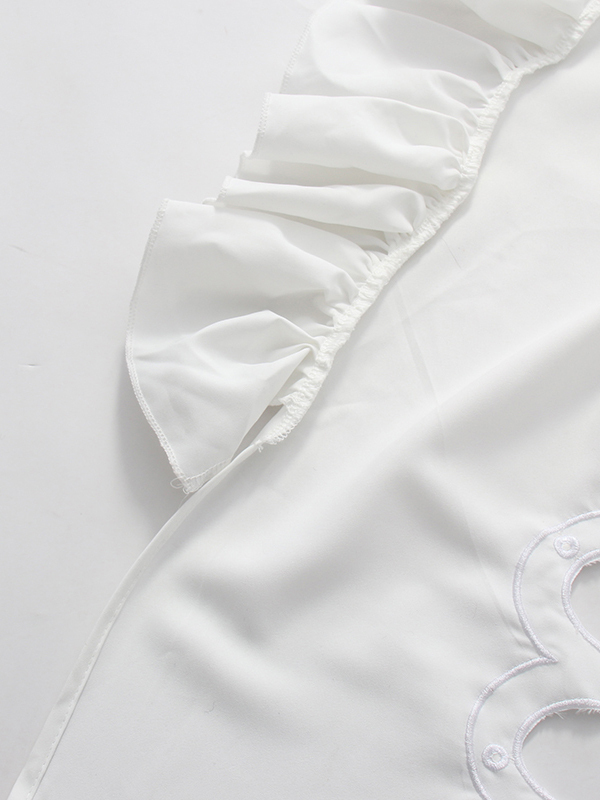 TWOTWINSTYLE Puff Sleeve Hollow Out Irregular Hem Desig Dress
