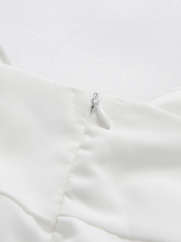 TWOTWINSTYLE Puff Sleeve Hollow Out Irregular Hem Desig Dress