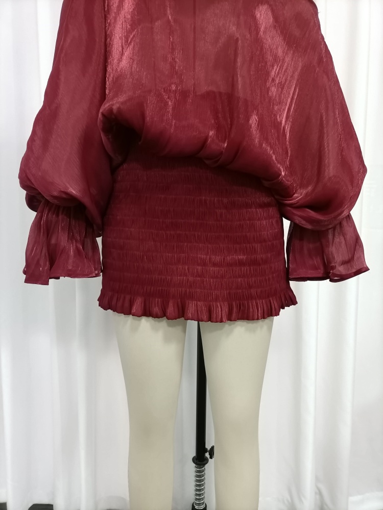 TWOTWINSTYLE Off One Shoulder Spliced Flower Elegant Dress