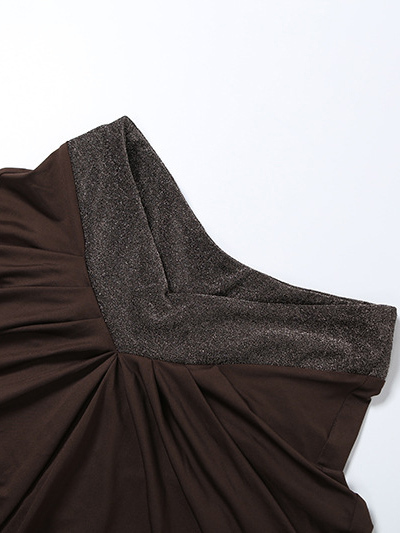 TWOTWINSTYLE Off Shoulder Ruched Sexy Cutout Waist Dress