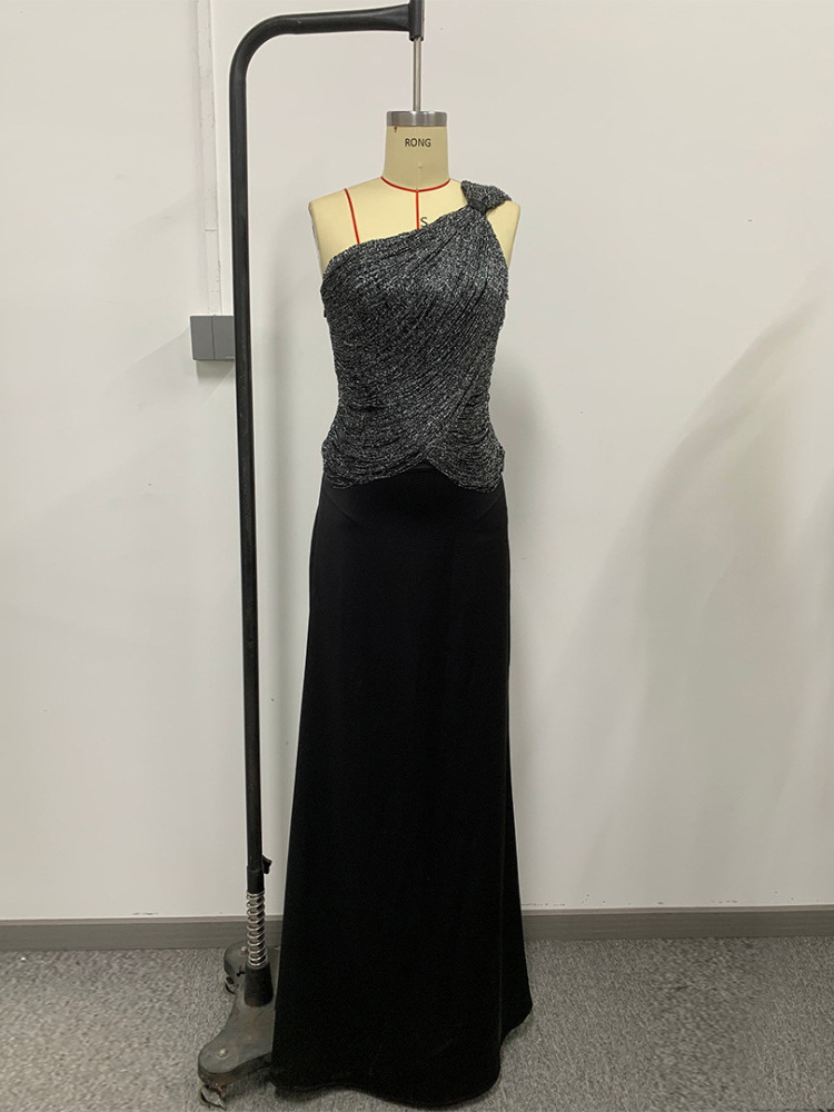 TWOTWINSTYLE Off Shoulder Spliced Sequins Tunic Chic Dress