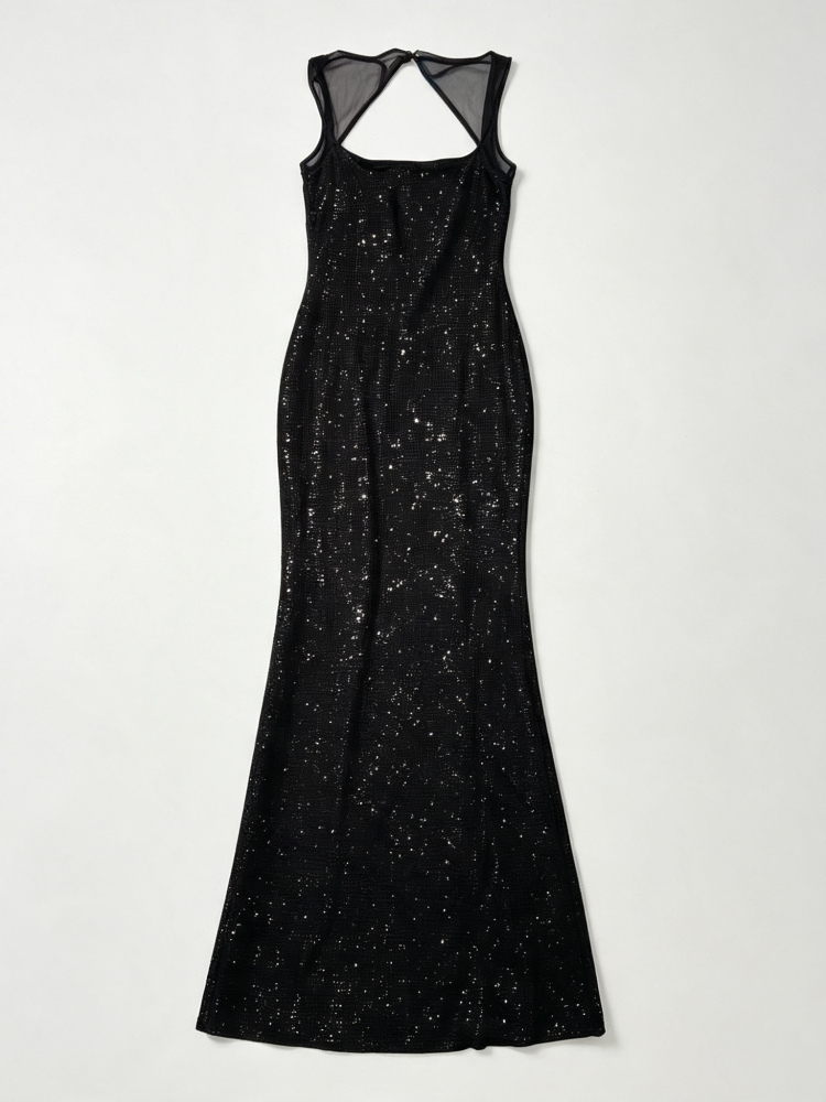 TWOTWINSTYLE Patchwork Sequins Tunic Temperament Dress