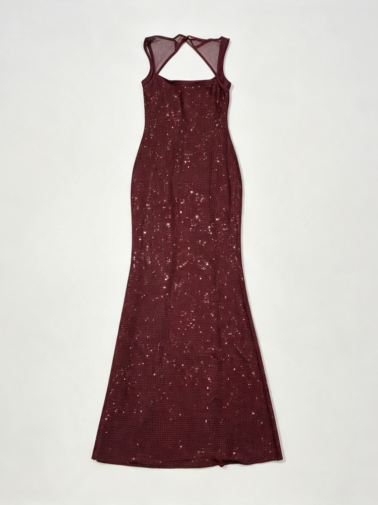 TWOTWINSTYLE Patchwork Sequins Tunic Temperament Dress