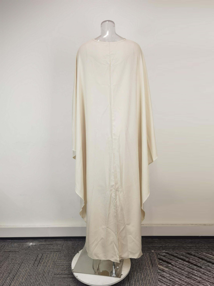 TWOTWINSTYLE Round Neck Asymmetrical Shawl Pleated Dress Elegant Set