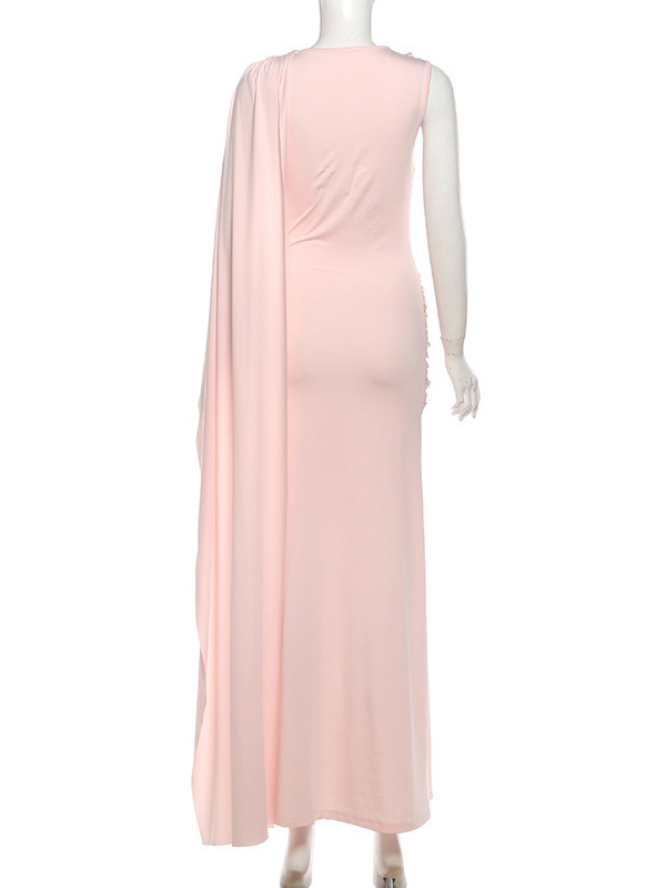 TWOTWINSTYLE Sleeveless Pleated Spliced Metal Elegant Dress
