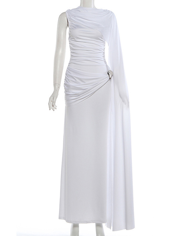 TWOTWINSTYLE Sleeveless Pleated Spliced Metal Elegant Dress