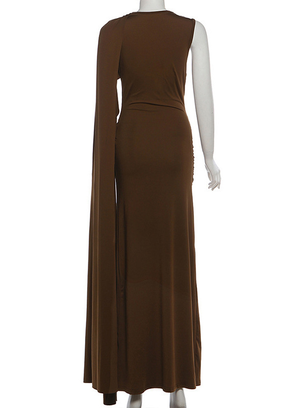 TWOTWINSTYLE Sleeveless Pleated Spliced Metal Elegant Dress