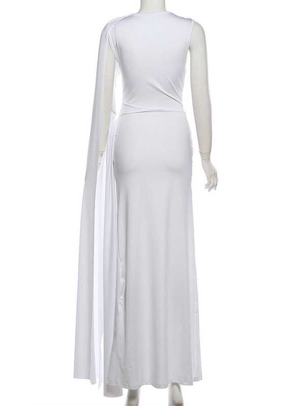 TWOTWINSTYLE Sleeveless Pleated Spliced Metal Elegant Dress