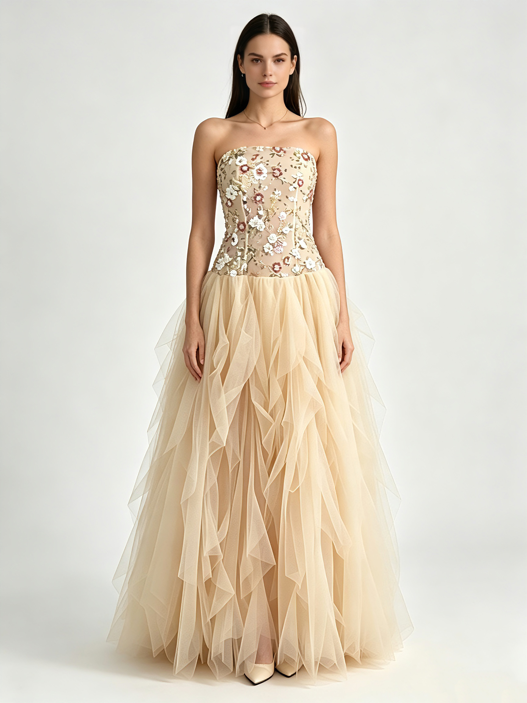 TWOTWINSTYLE Off Shoulder Patchwork Lace Sequins Elegant Dress