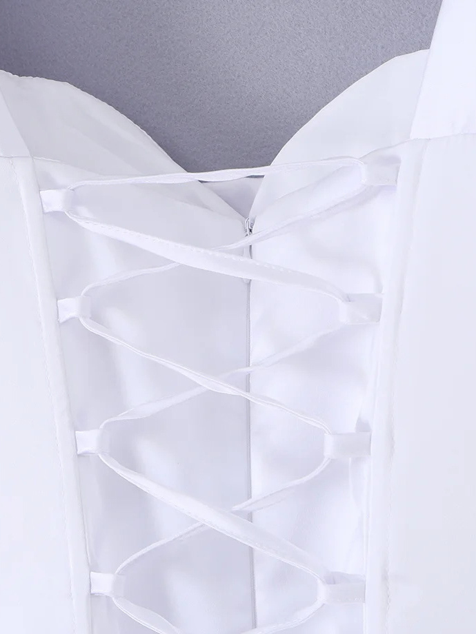 TWOTWINSTYLE Square Neck Corset Bubble Hem Design Dress