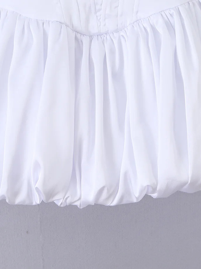 TWOTWINSTYLE Square Neck Corset Bubble Hem Design Dress
