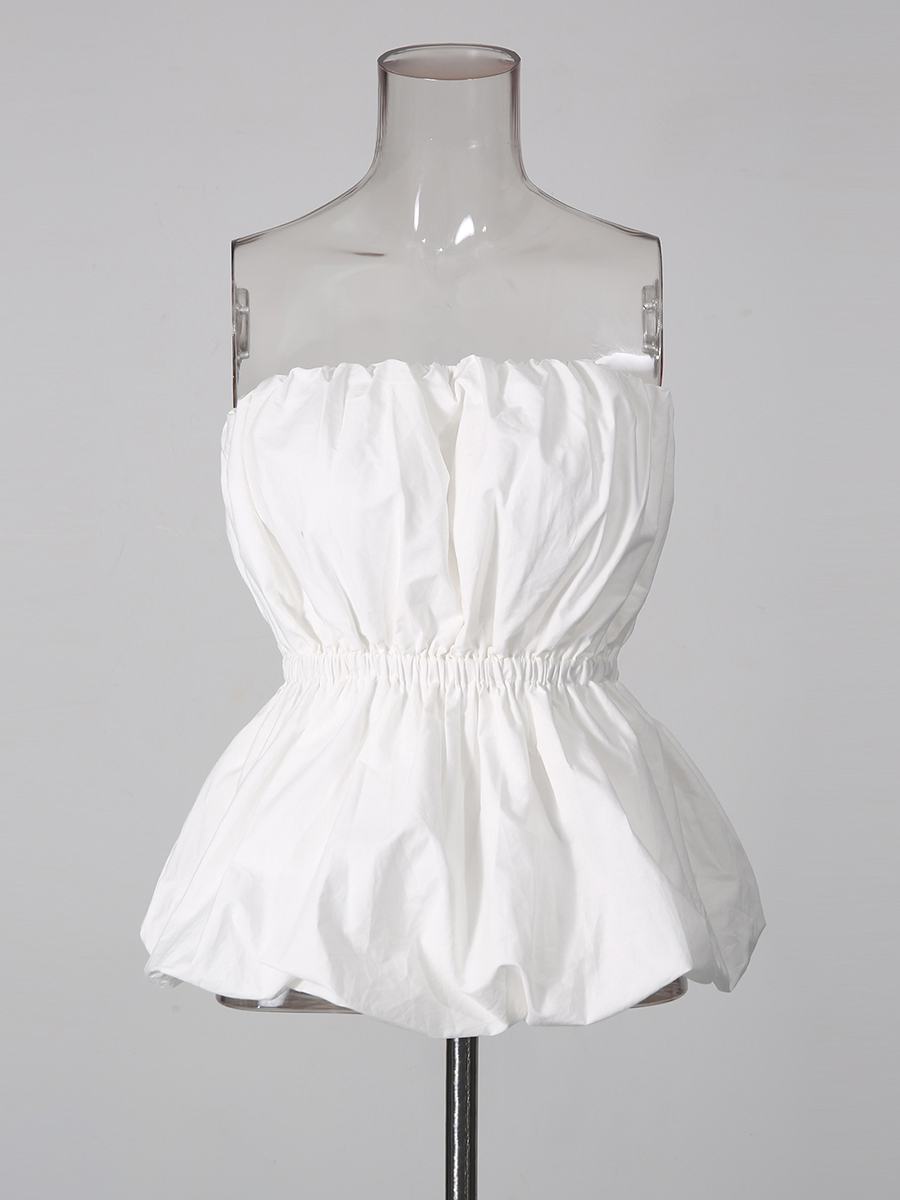 TWOTWINSTYLE Solid Off Shoulder Tunic Fashion Vest