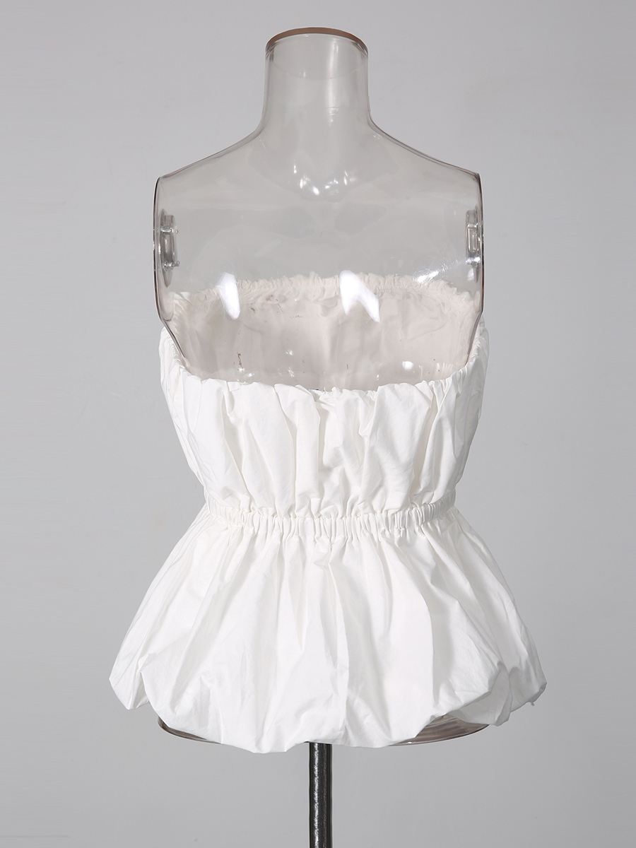 TWOTWINSTYLE Solid Off Shoulder Tunic Fashion Vest