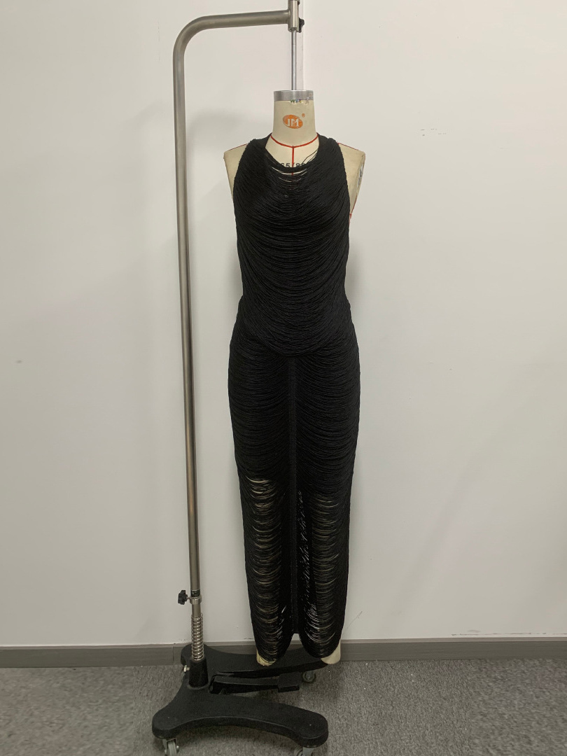 TWOTWINSTYLE Sleeveless Draped Neckline Sexy Bodycon Maxi Dress