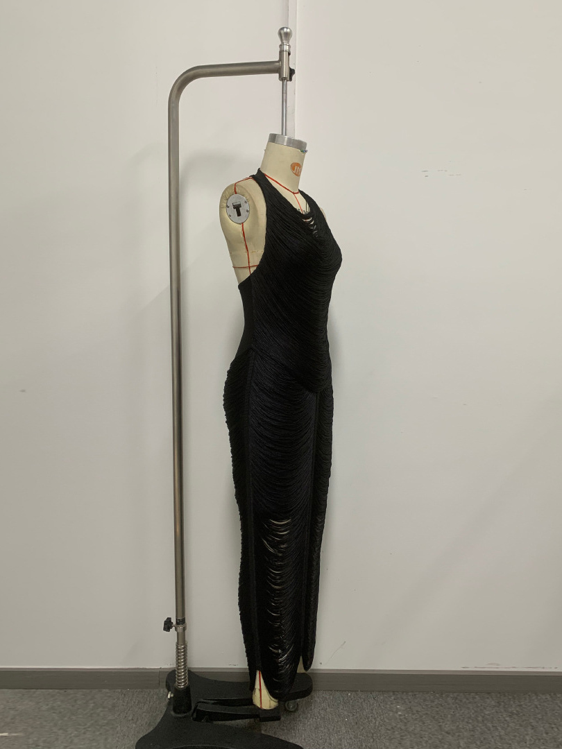 TWOTWINSTYLE Sleeveless Draped Neckline Sexy Bodycon Maxi Dress