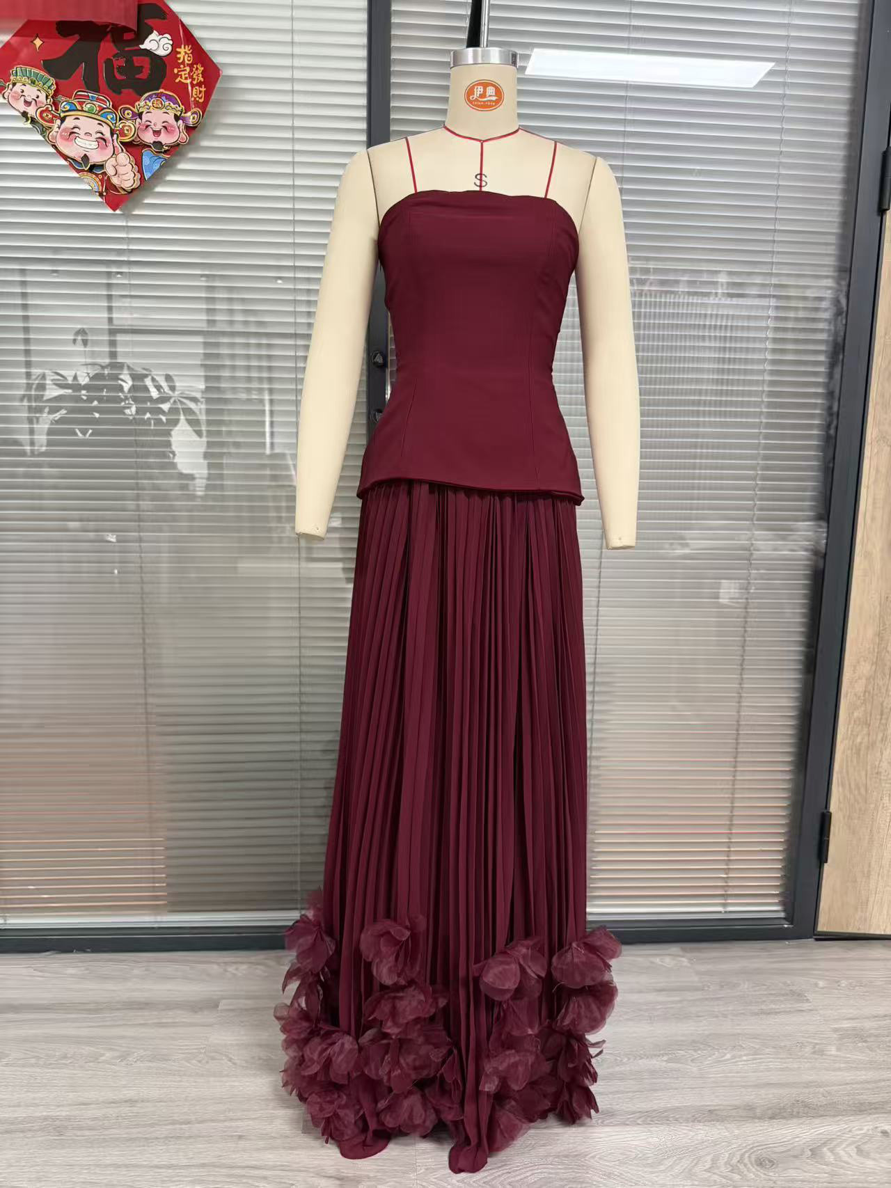 TWOTWINSTYLE Spliced Flower Tunic Strapless Vintage Dress