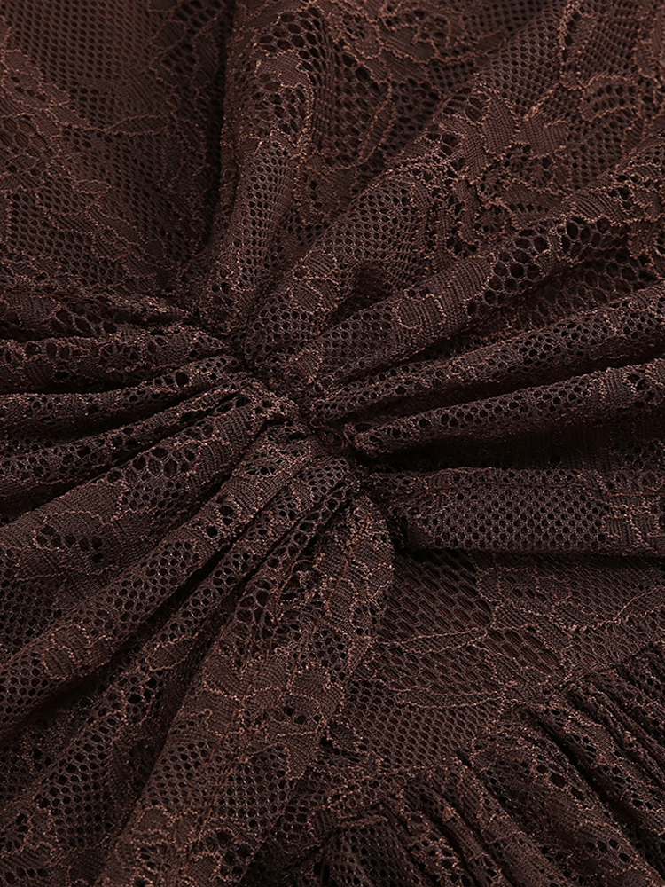 TWOTWINSTYLE Spliced Lace Up Vintage Camisole Dress