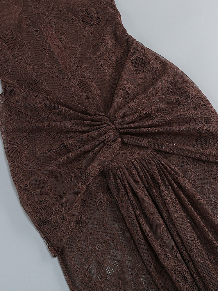 TWOTWINSTYLE Spliced Lace Up Vintage Camisole Dress