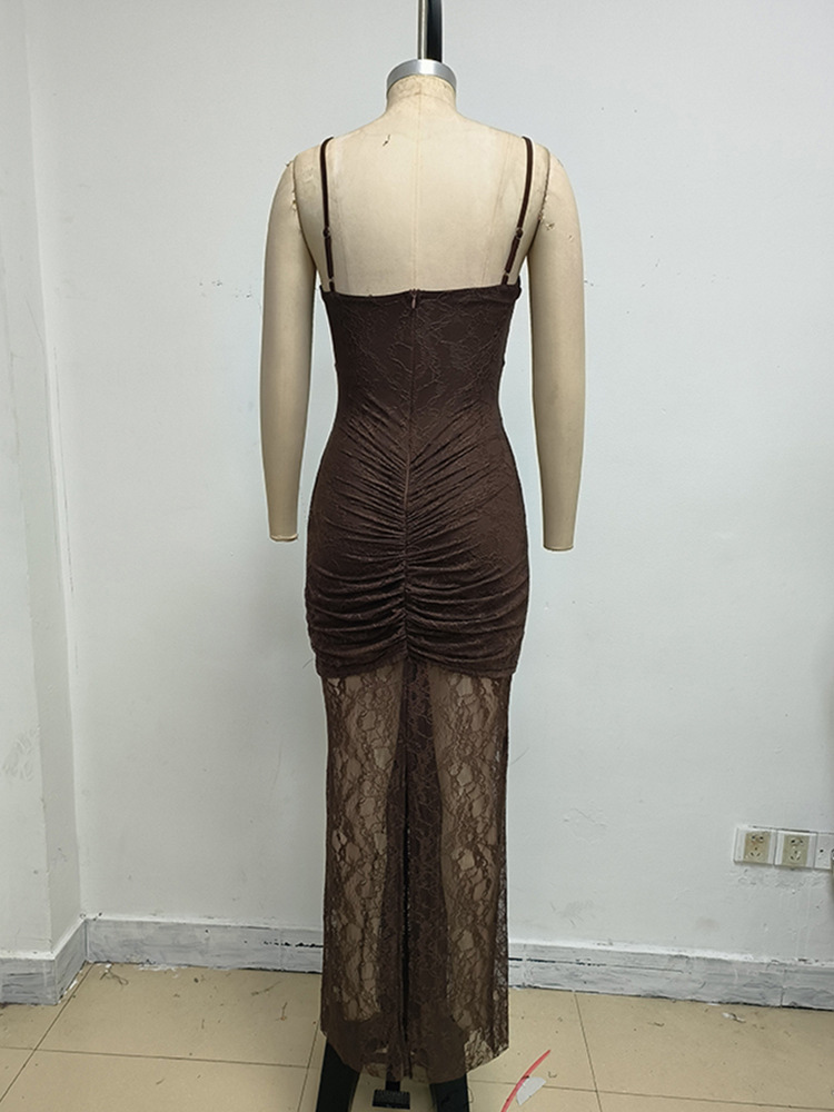 TWOTWINSTYLE Spliced Lace Up Vintage Camisole Dress