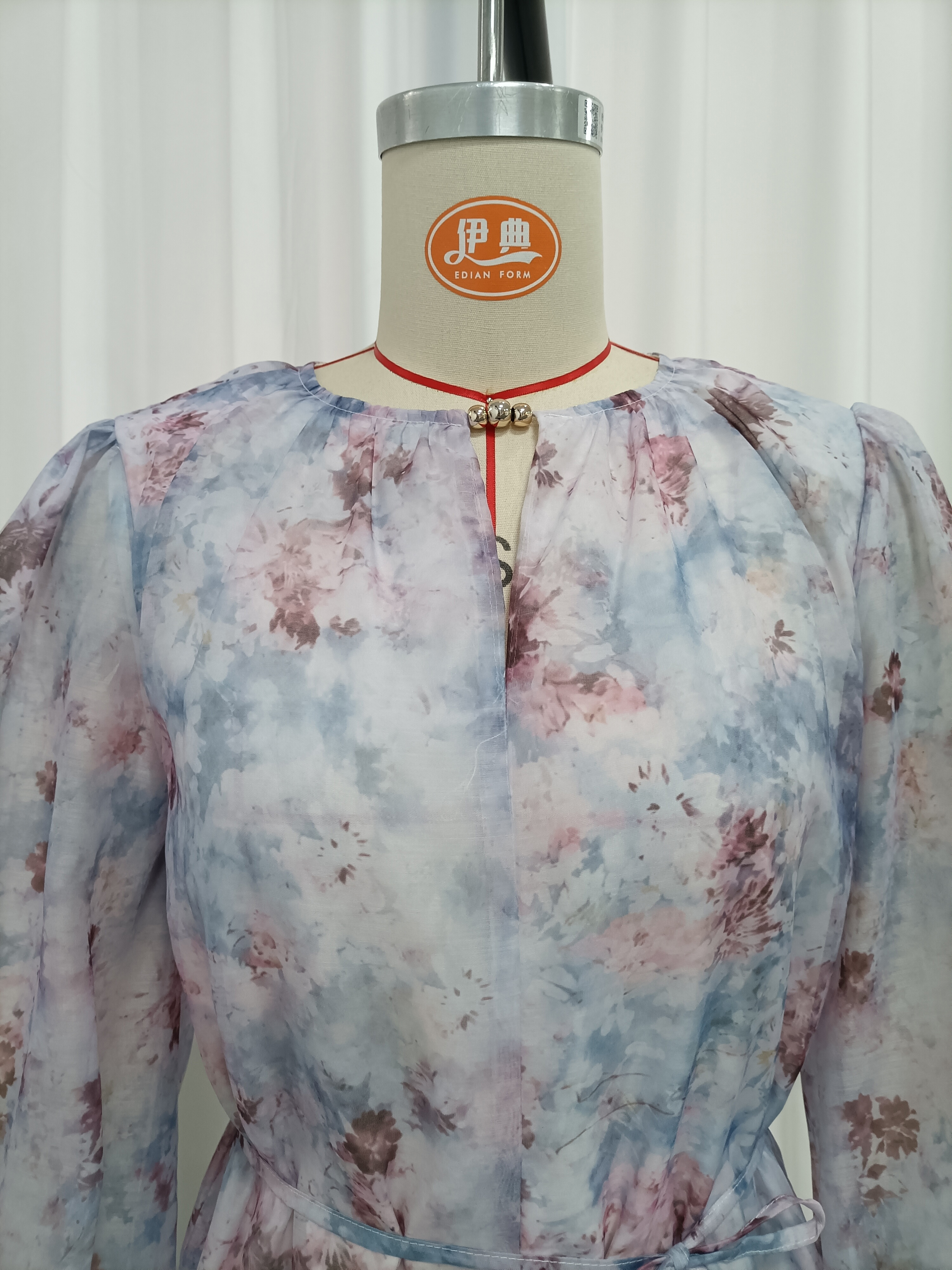 TWOTWINSTYLE Long Sleeve Round Neck Tunic Design Dress