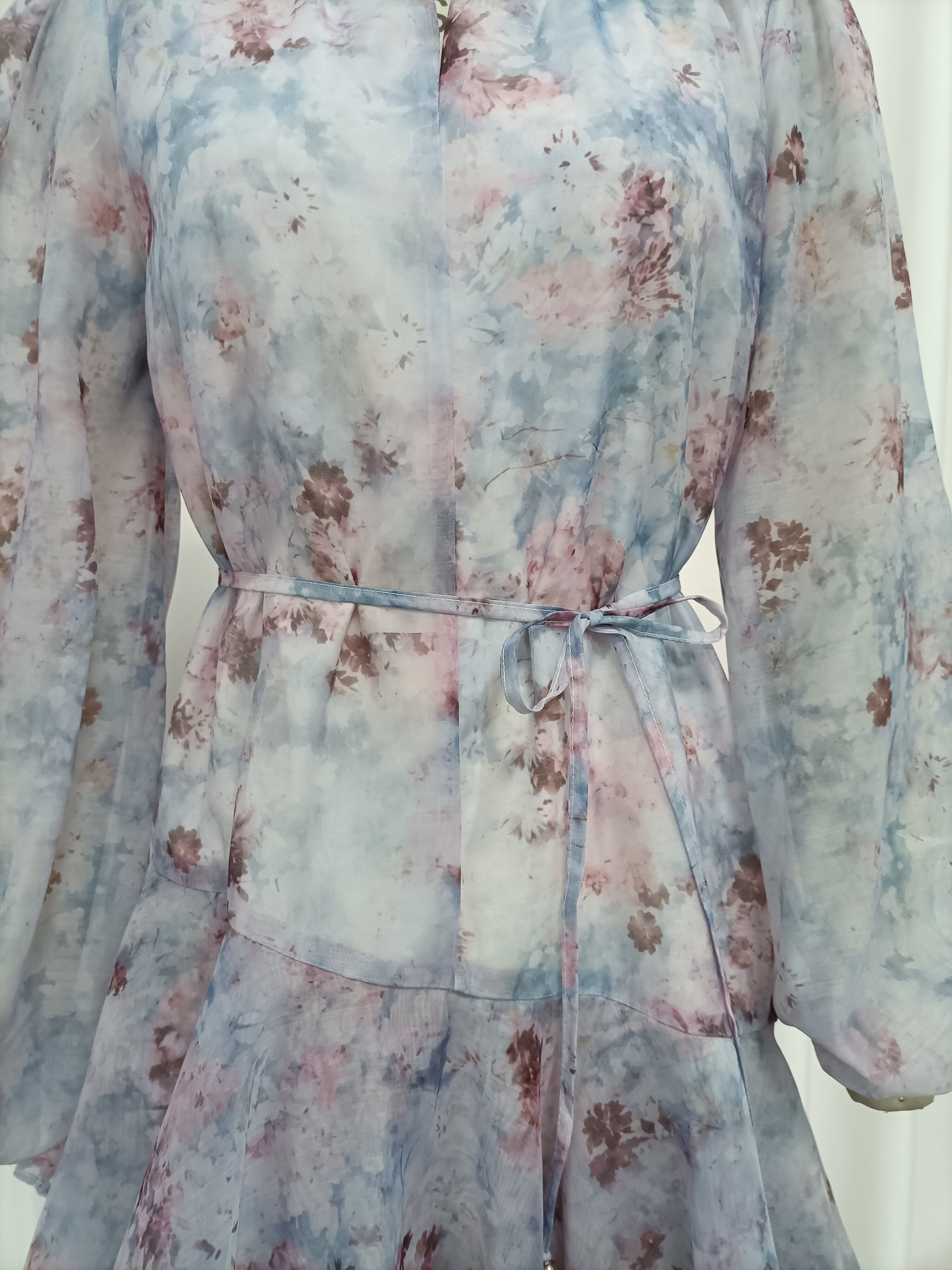 TWOTWINSTYLE Long Sleeve Round Neck Tunic Design Dress