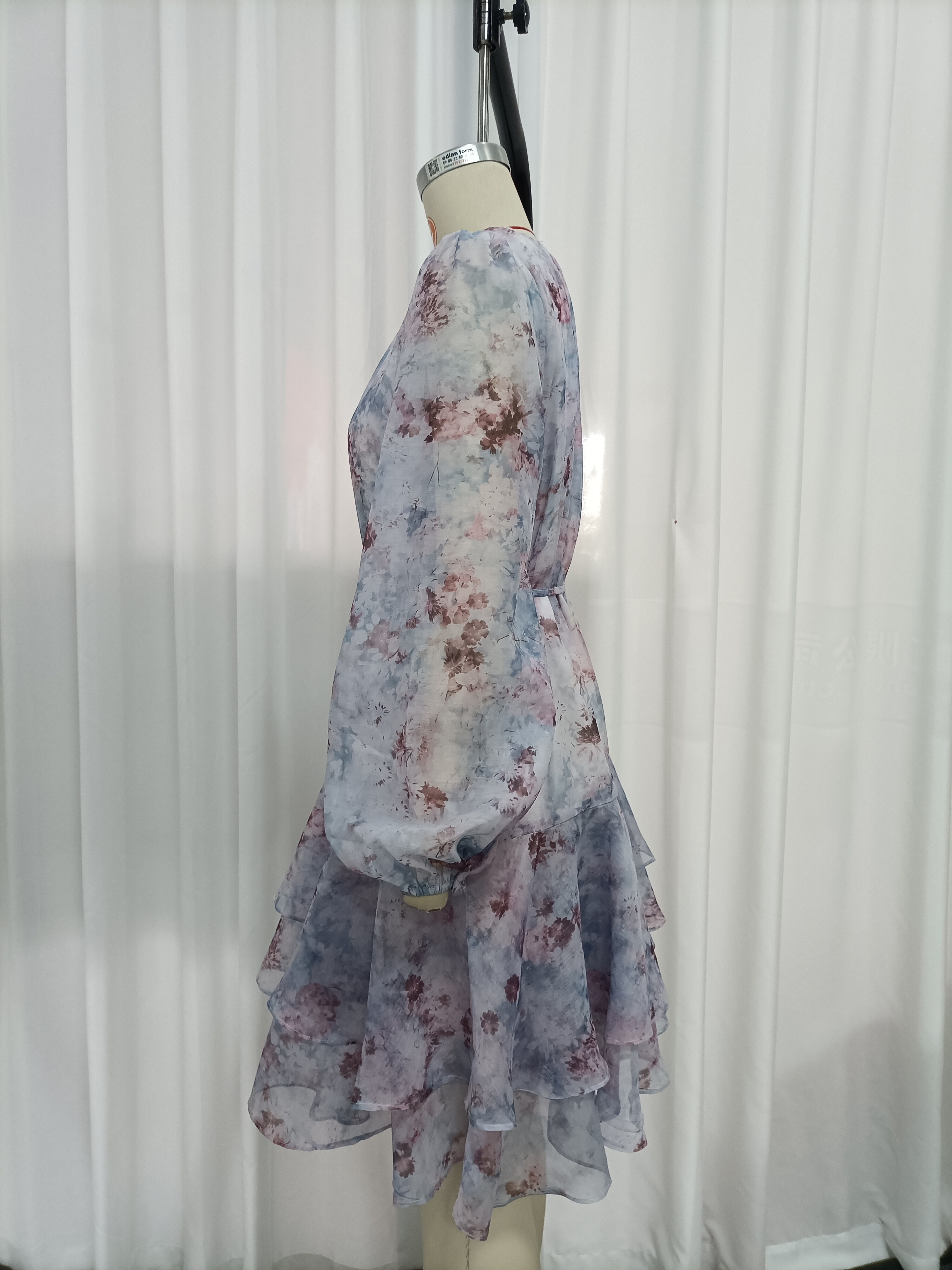 TWOTWINSTYLE Long Sleeve Round Neck Tunic Design Dress