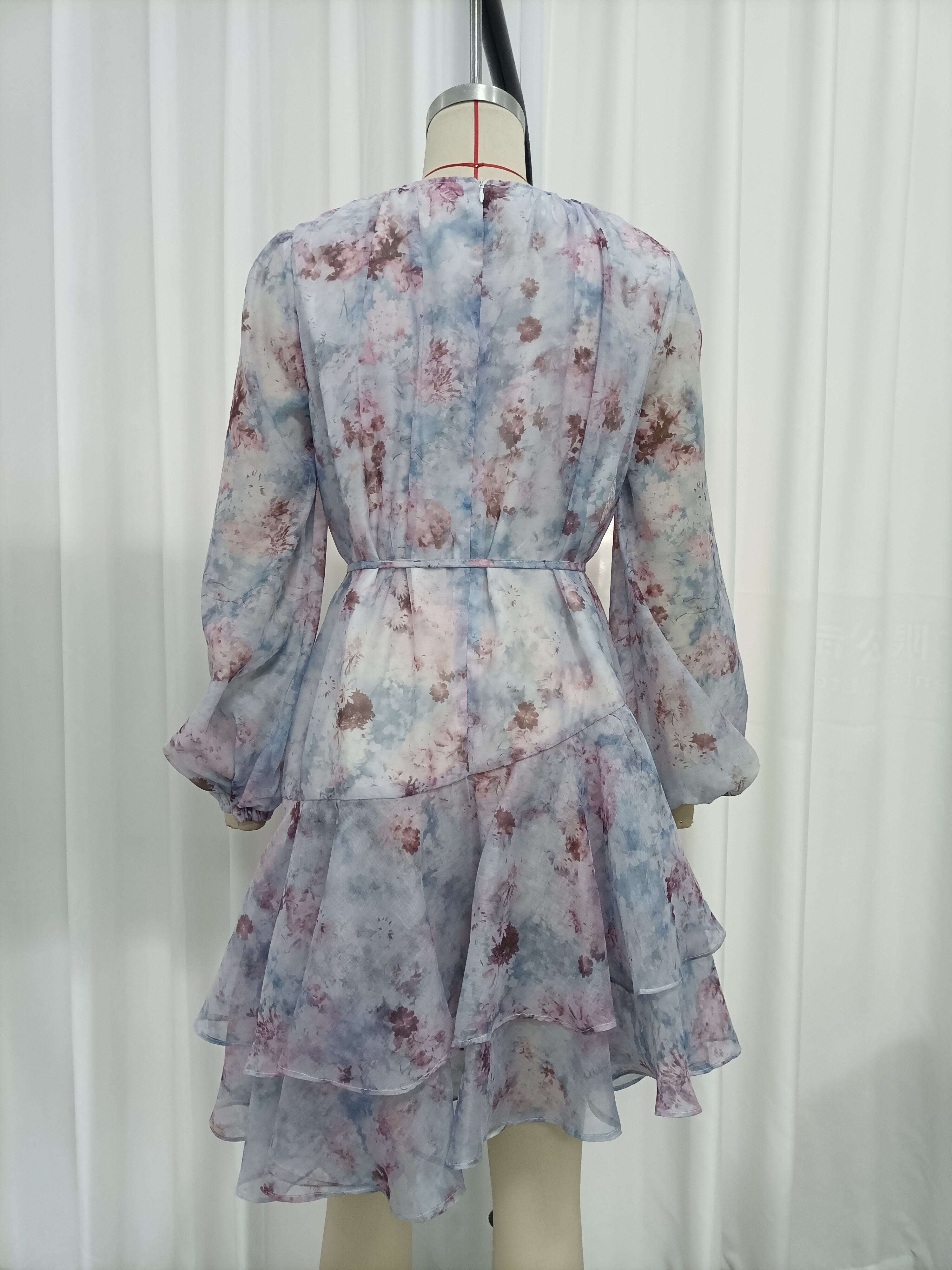 TWOTWINSTYLE Long Sleeve Round Neck Tunic Design Dress