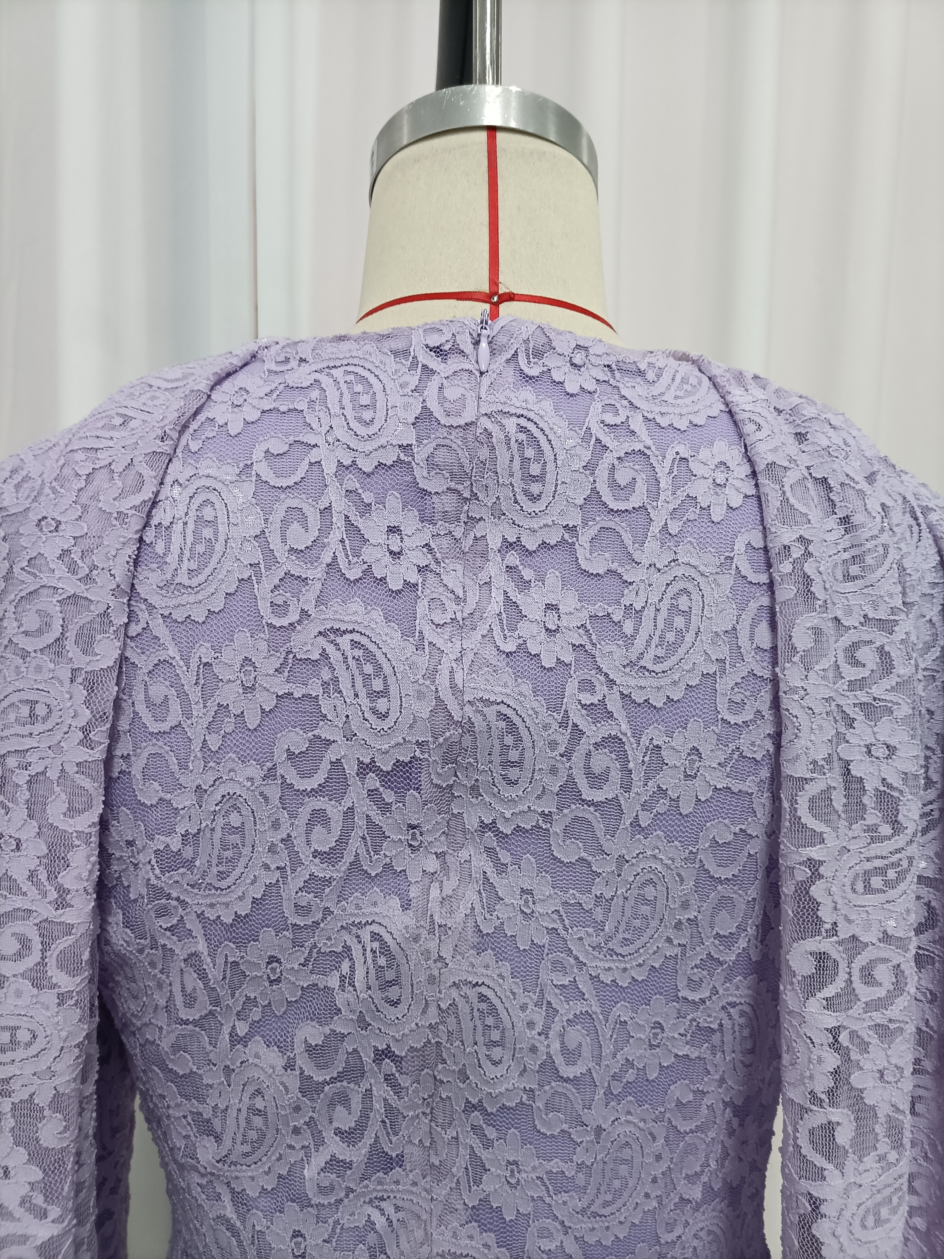 TWOTWINSTYLE Long Sleeve Spliced Lace Ruched Elegant Dress