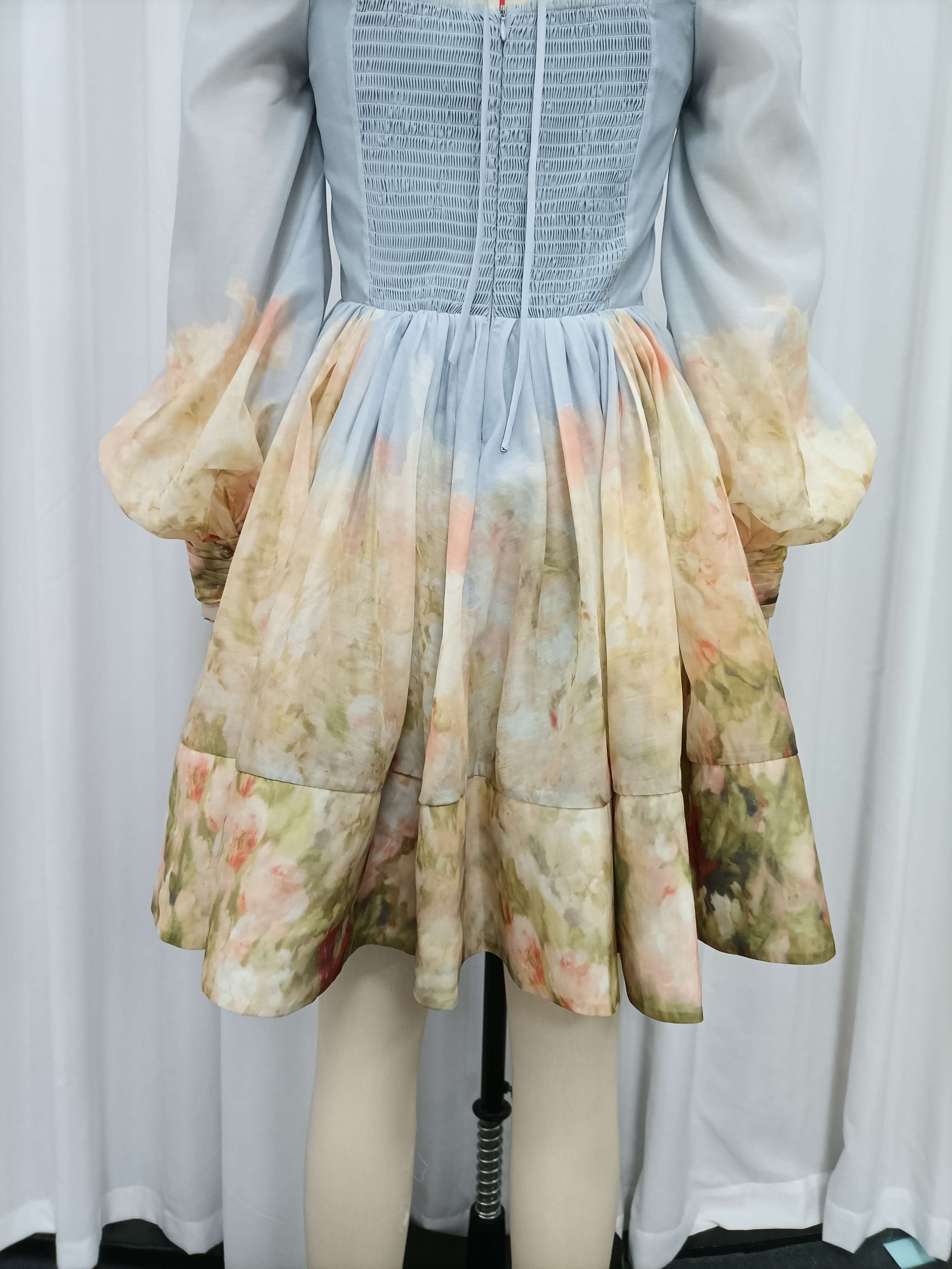 TWOTWINSTYLE Square Neck Puff Sleeve Tunic Elegant Dress