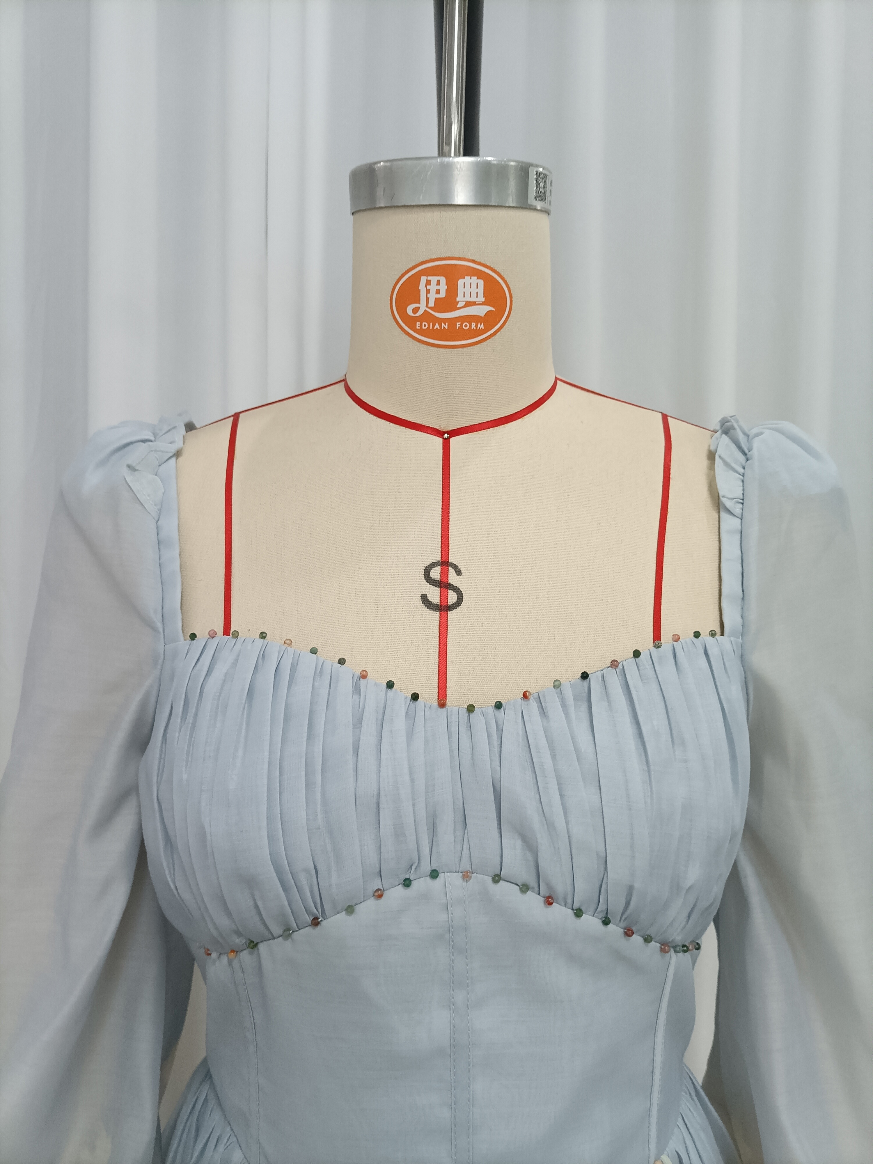 TWOTWINSTYLE Square Neck Puff Sleeve Tunic Elegant Dress