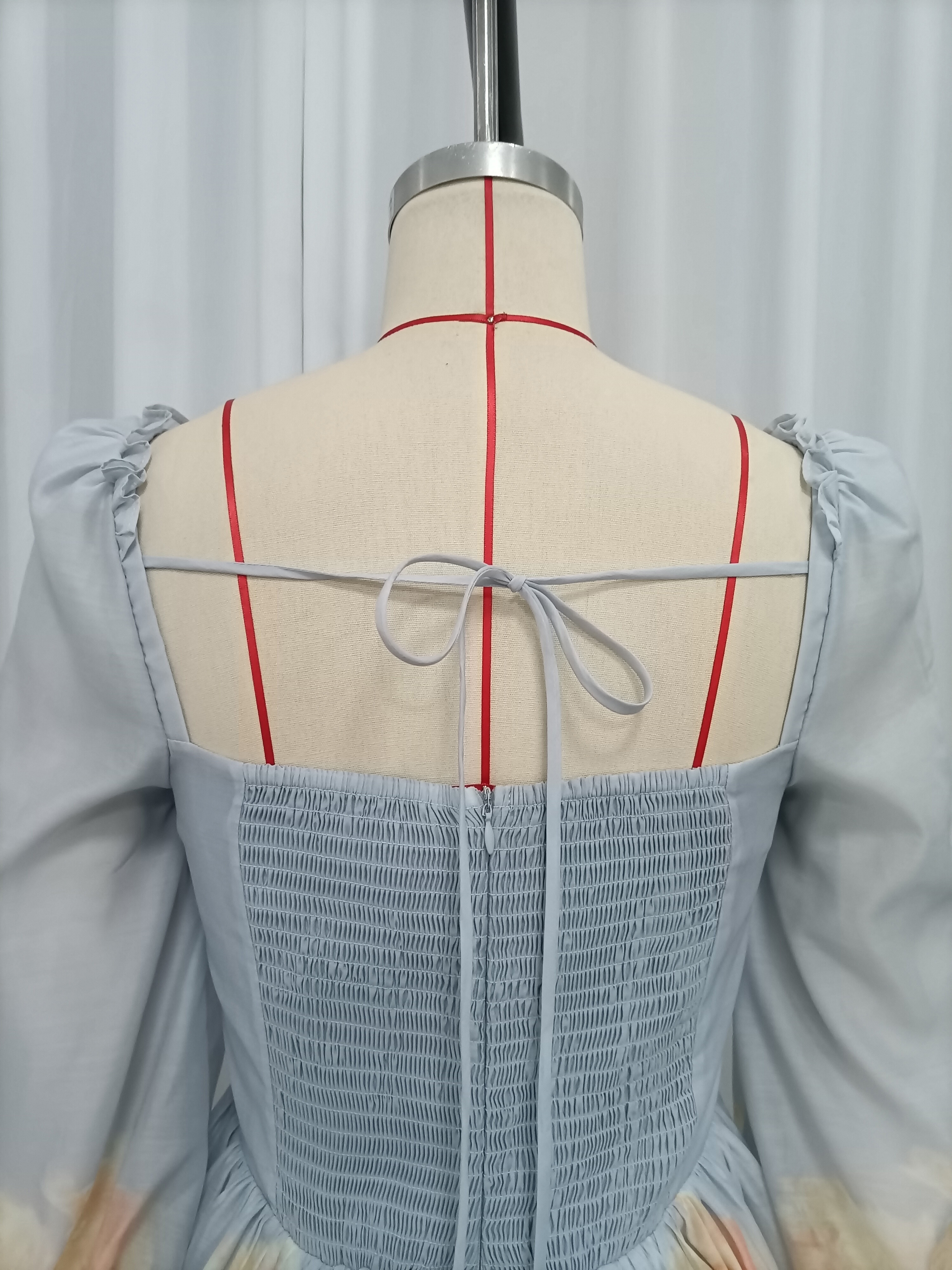 TWOTWINSTYLE Square Neck Puff Sleeve Tunic Elegant Dress