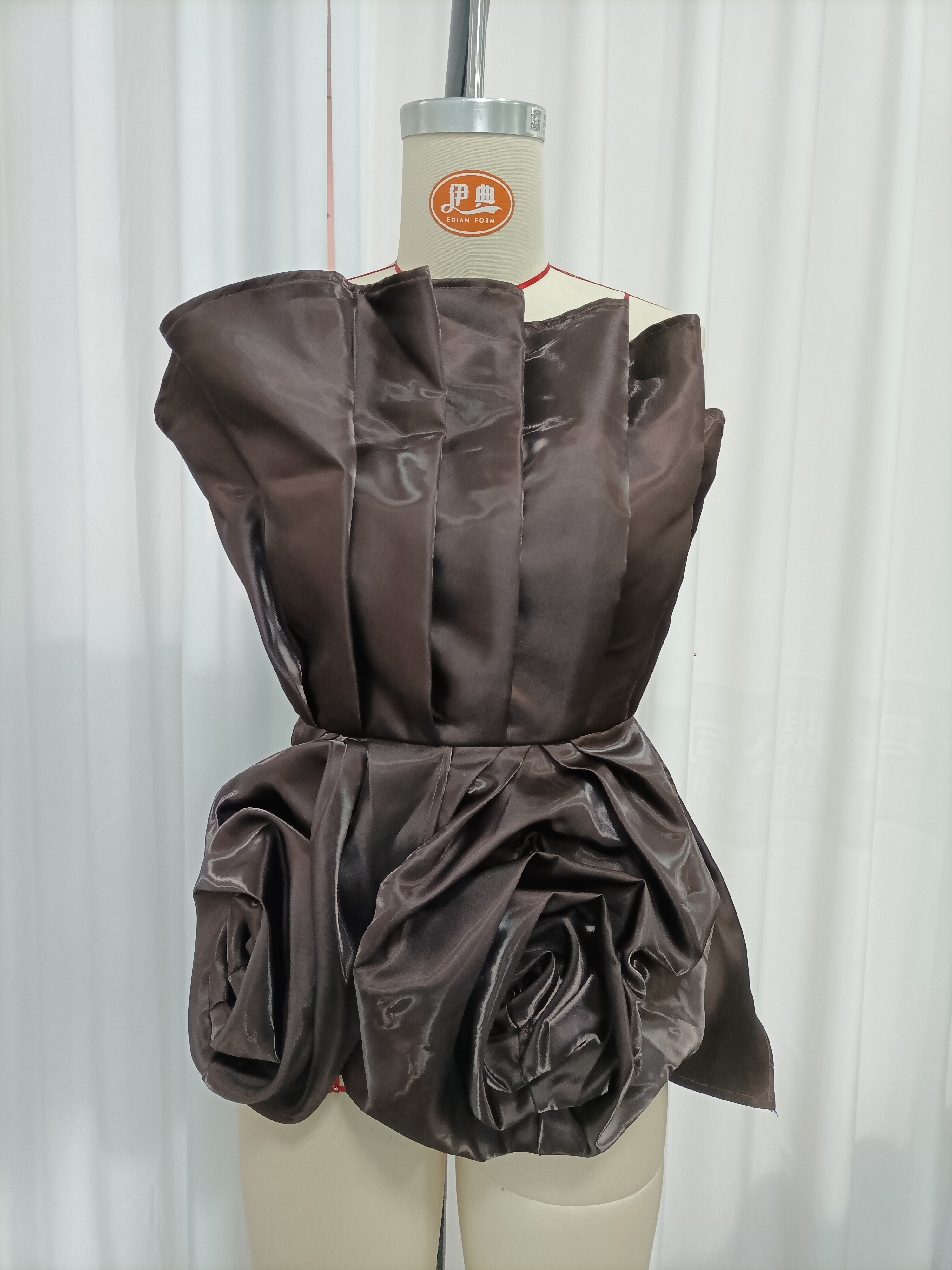 TWOTWINSTYLE Off Shoulder Tunic Ruched Flower Vintage Vest
