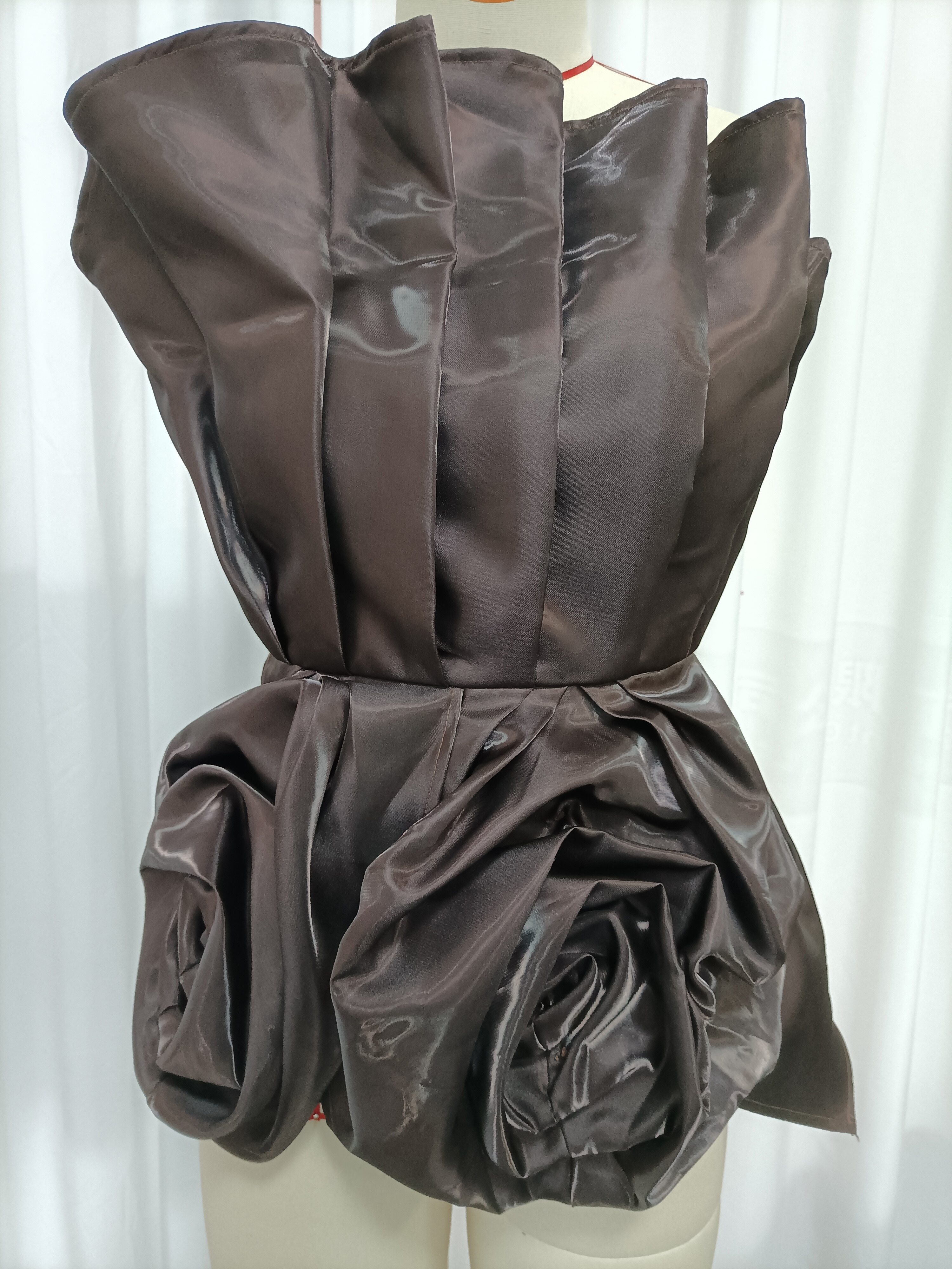 TWOTWINSTYLE Off Shoulder Tunic Ruched Flower Vintage Vest
