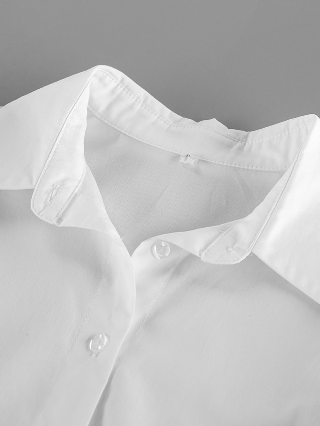 TWOTWINSTYLE Solid Lapel Long Sleeve Tunic Design Shirt