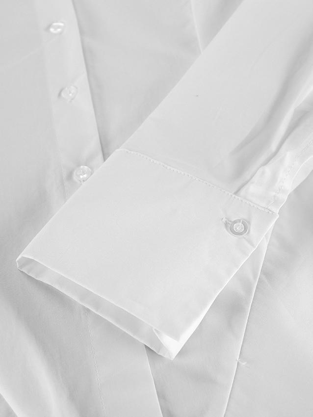 TWOTWINSTYLE Solid Lapel Long Sleeve Tunic Design Shirt