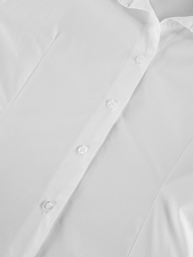 TWOTWINSTYLE Solid Lapel Long Sleeve Tunic Design Shirt