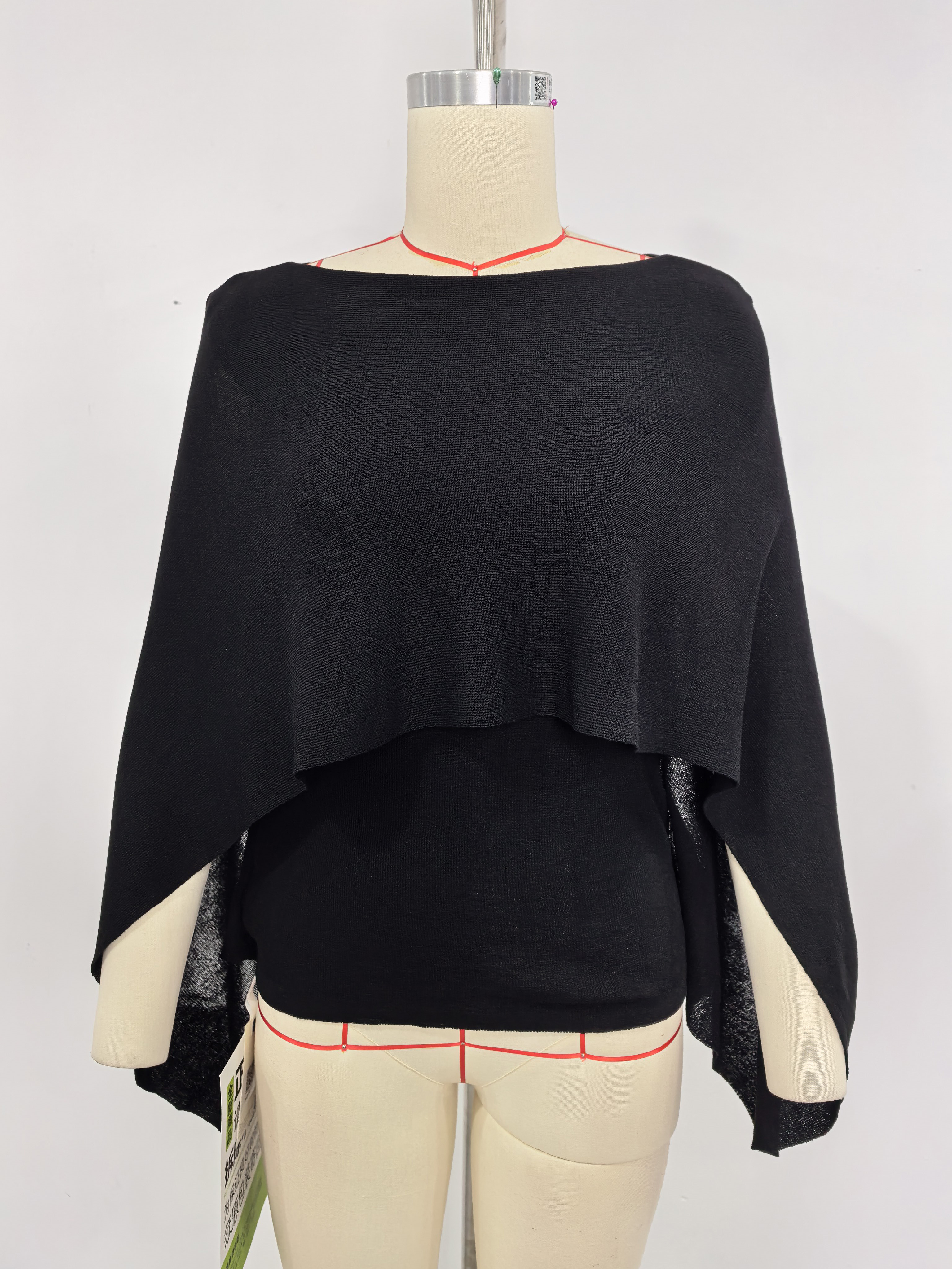 TWOTWINSTYLE Solid Round Neck Batwing Sleeve Casual Shirt