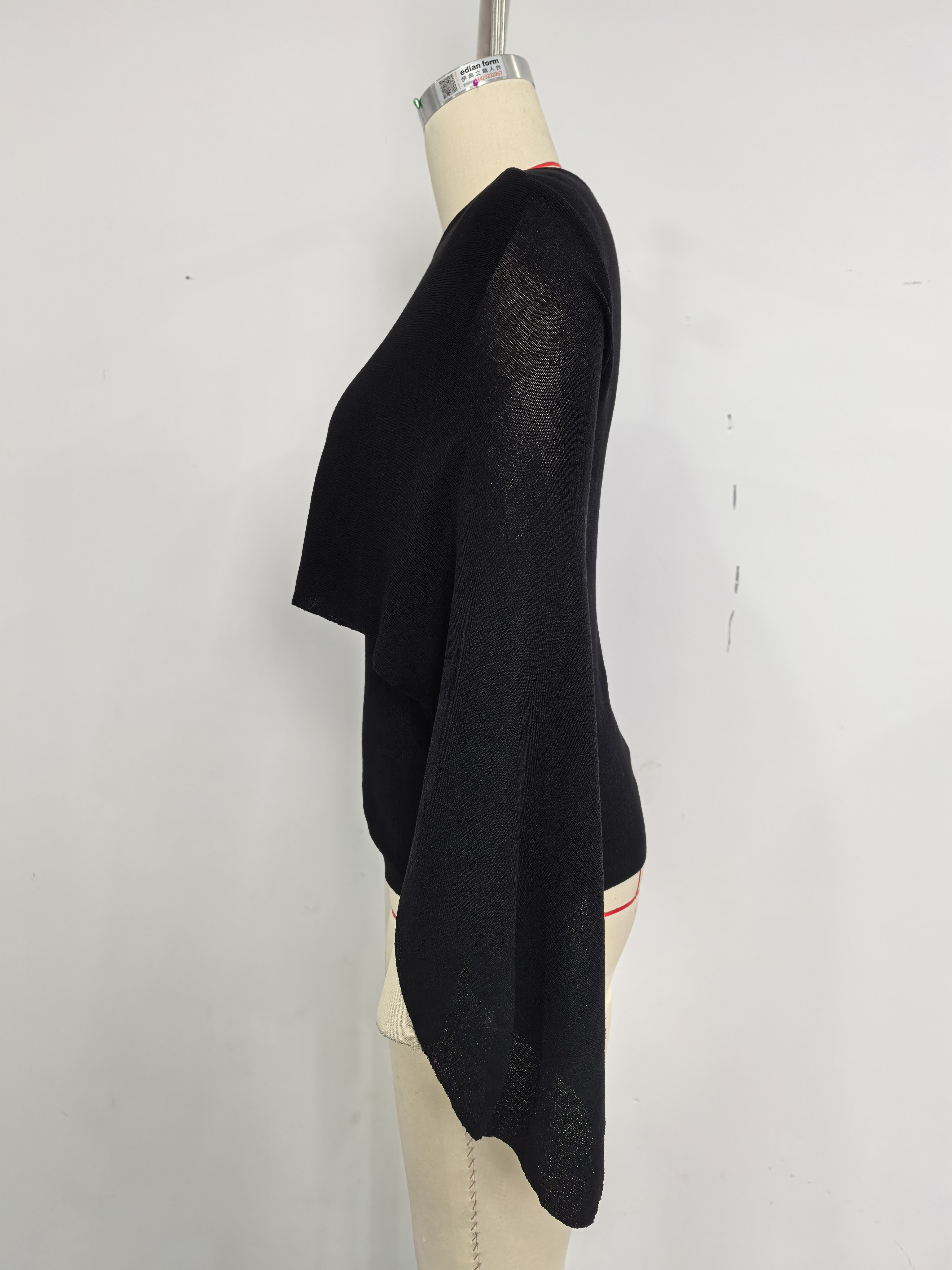 TWOTWINSTYLE Solid Round Neck Batwing Sleeve Casual Shirt