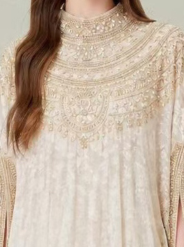 TWOTWINSTYLE Stand Collar Patchwork Diamond Lace Elegant Dress