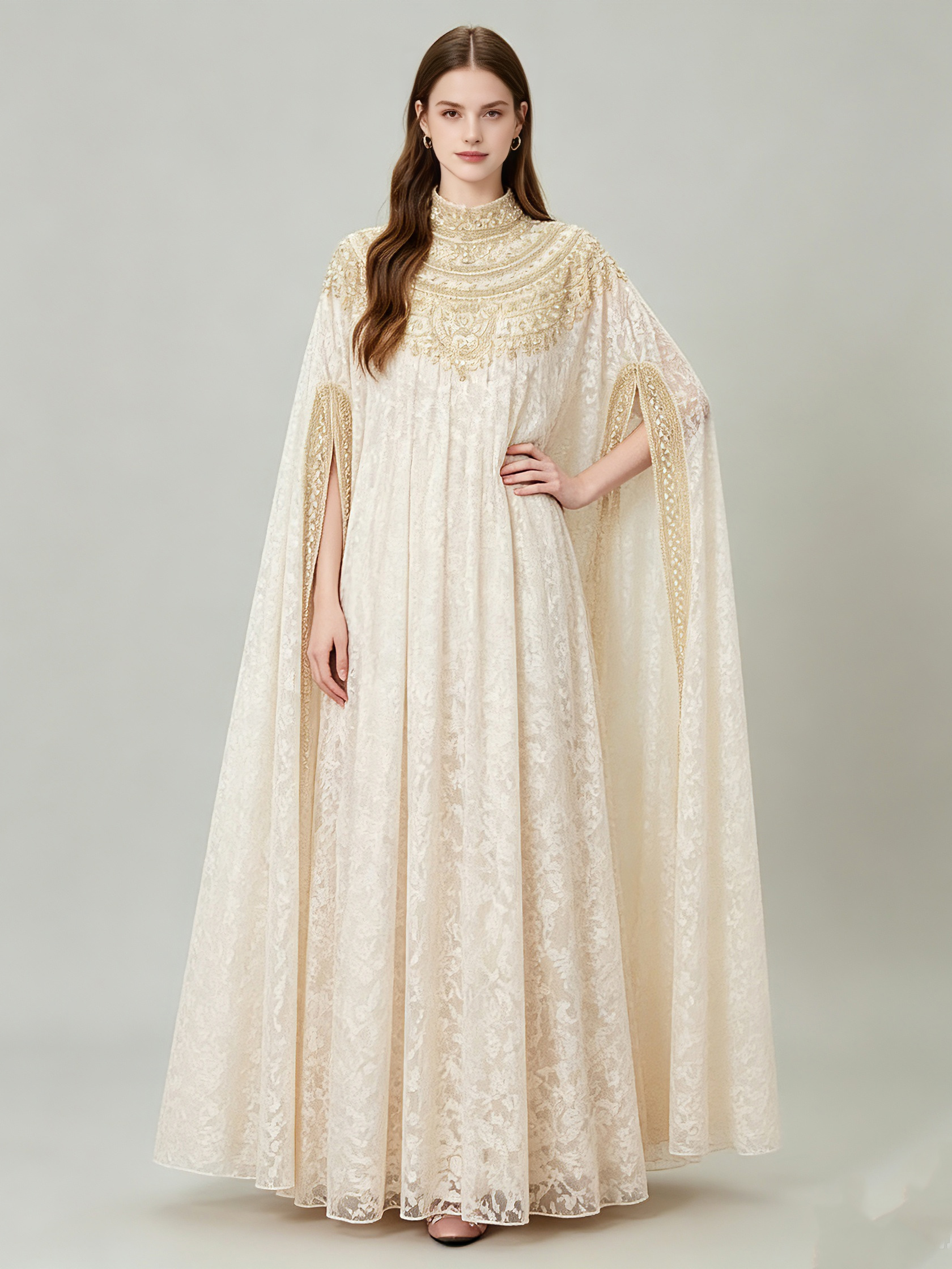 TWOTWINSTYLE Stand Collar Patchwork Diamond Lace Elegant Dress